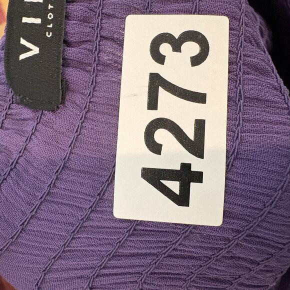 Y2K Fairy Whimsigoth Dress XS Purple Cocktail Party Layered Ruched Mini VILA - Picture 13 of 13